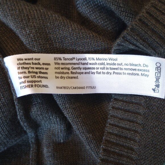 Eileen Fisher Long Sleeve Knit Top sz Small Petite Gray Tercel Merino Wool - Picture 6 of 6